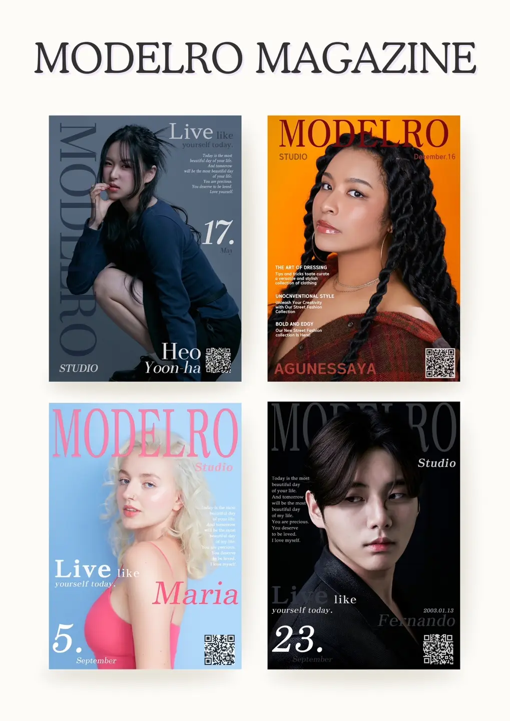 韓國首爾Modelro Studio雜誌形象照，提供時尚與藝術風格的攝影。