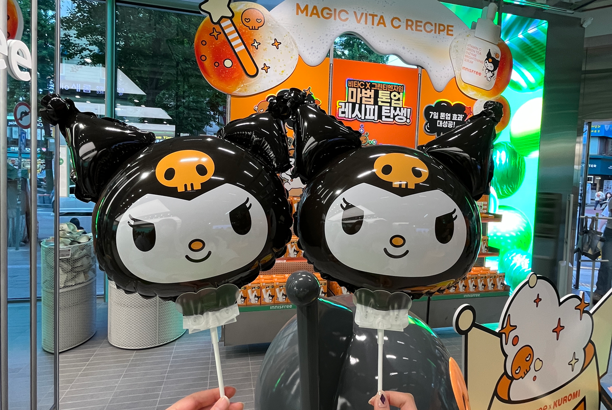 ソウル弘大のオリーブヤング店舗内開催されているイベントの写真。