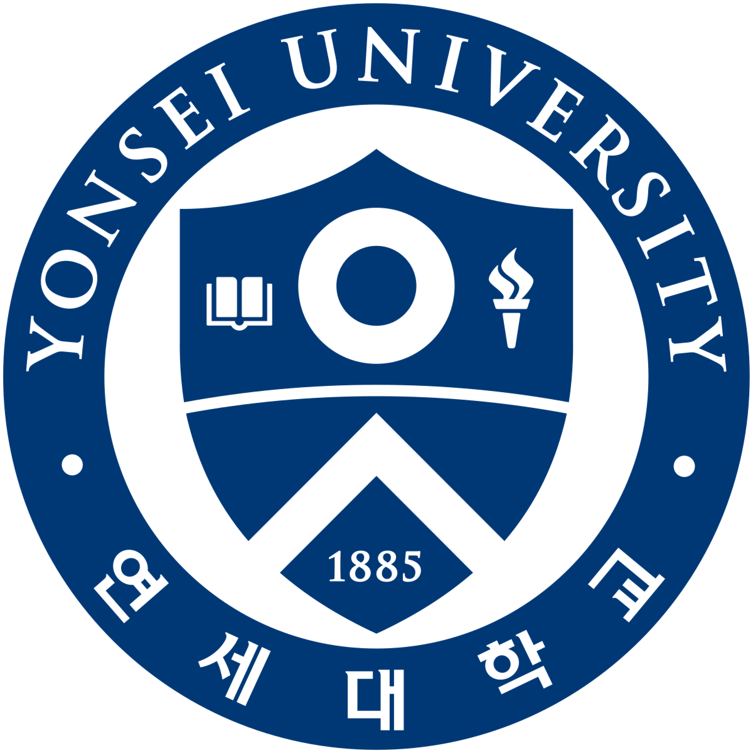Yonsei University Logo - The emblem showcases a blue and white shield symbolizing the university's commitment to educational excellence.