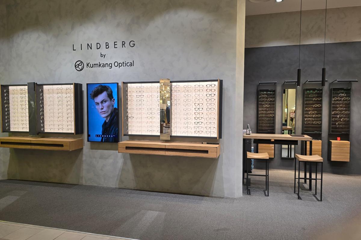 LINDBERG店面，展示各類型名品眼鏡
