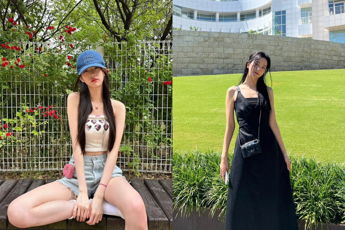 Two women dressed in light, breathable clothing suitable for the summer heat in South Korea.