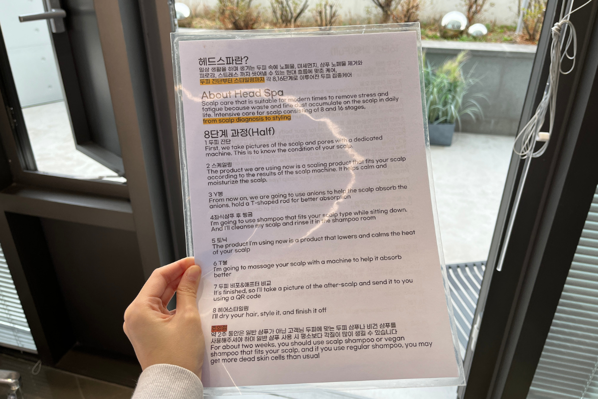 頭皮SPA 韓國頭皮SPA 韓國頭皮水療 韓國美髮 韓國美容 韓國髮型屋 首爾頭皮SPA 頭皮SPA介紹 韓國頭皮SPA推薦 價錢 預約