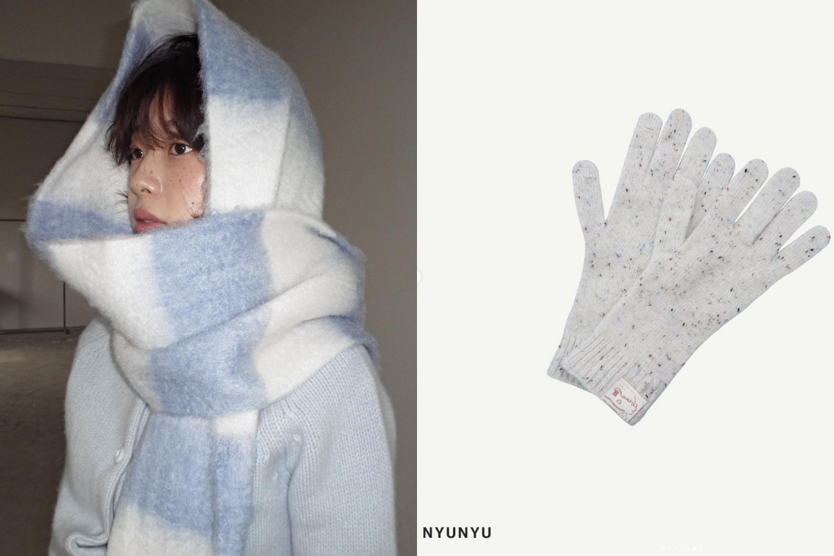 Accessori invernali in Corea del Sud, come sciarpe e guanti, disponibili nei negozi come NYU NYU.