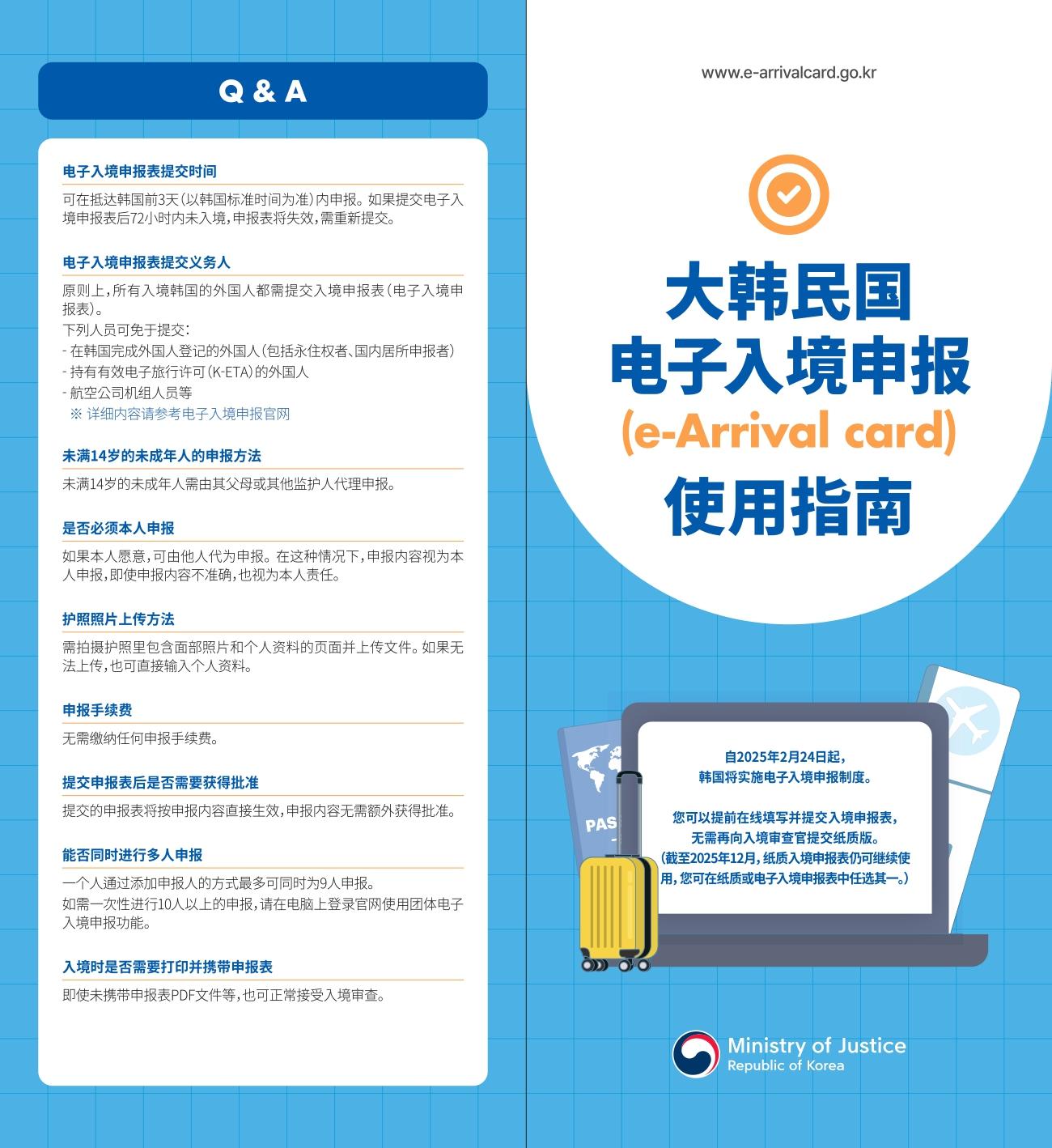 韓國電子入境申報 韓國入境卡 韓國入境填表 韓國最新入境政策2025