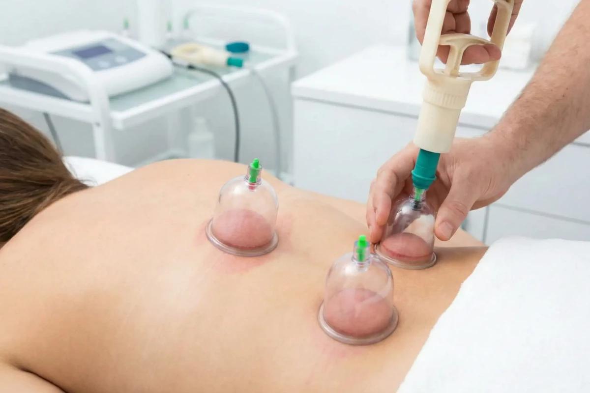 韓国の韓医院で行われるカッピング（吸い玉）の様子