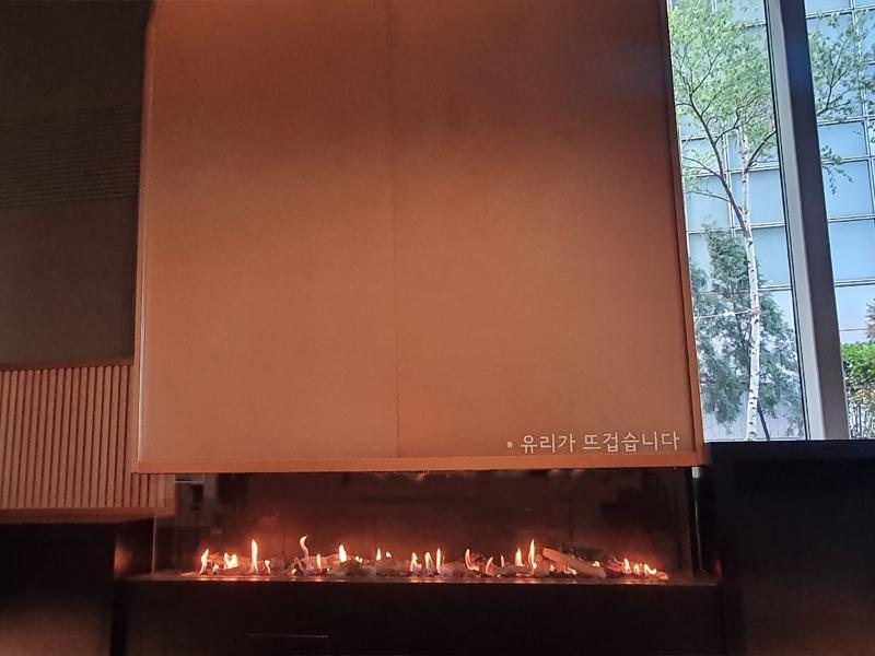 fire place at starbucks byeoldabang in korea