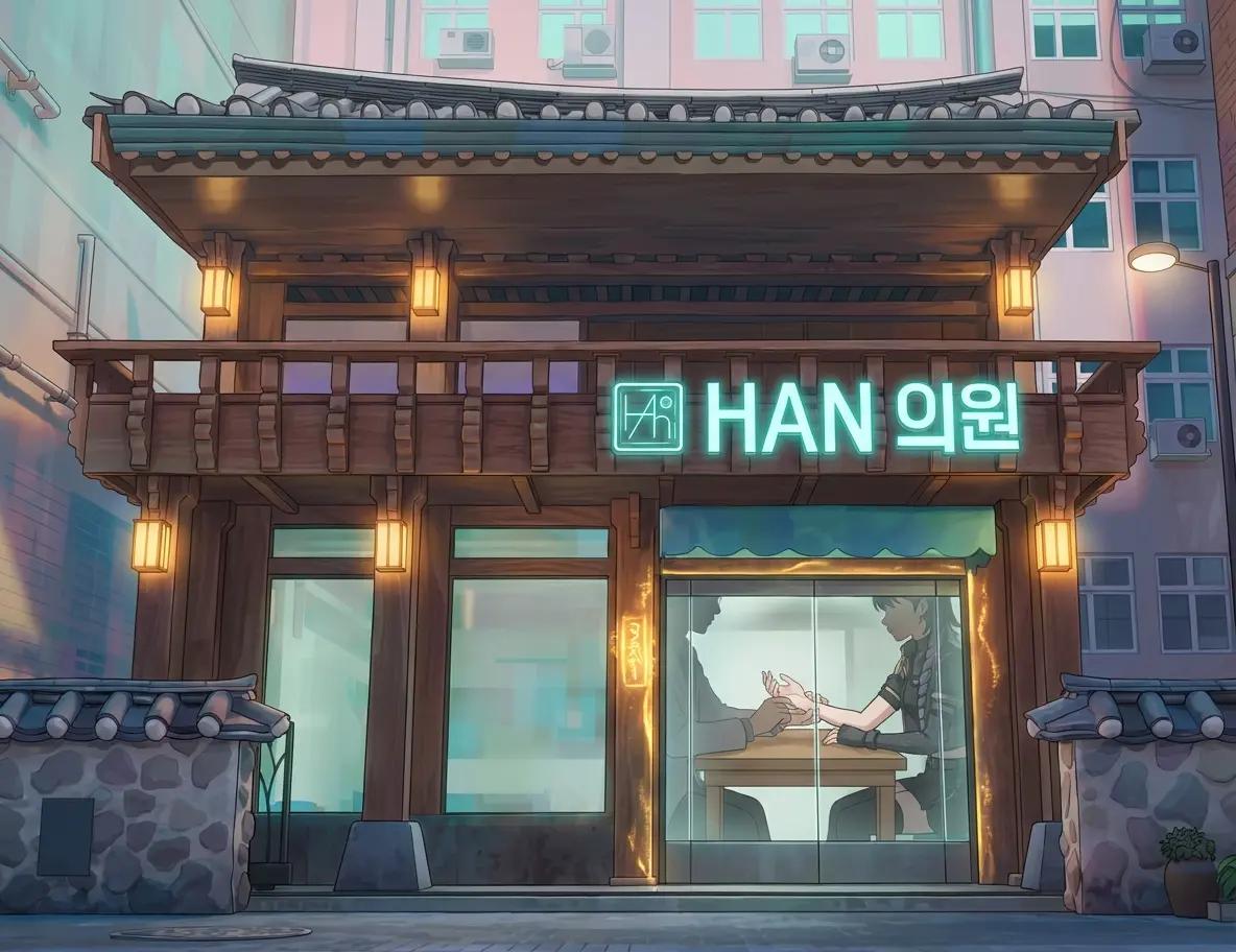 Клиника традиционной корейской медицины, клиника HAN, в современном здании в Сеуле, Южная Корея, отражающая тенденции K-wellness в туристическом опыте.