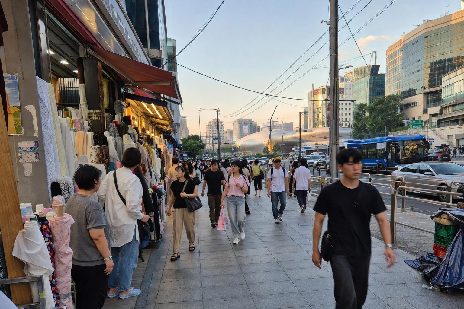 Tòa nhà Mua sắm Dongdaemun và Chợ Dongdaemun ở Seoul