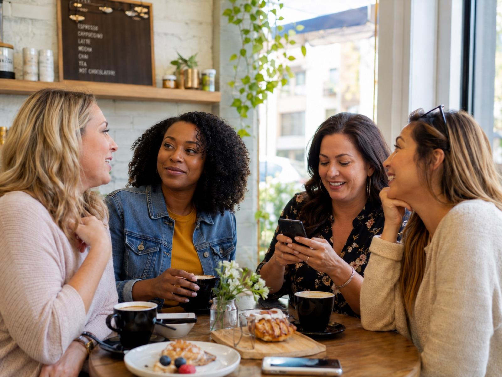 Women discussing health checkup planning
