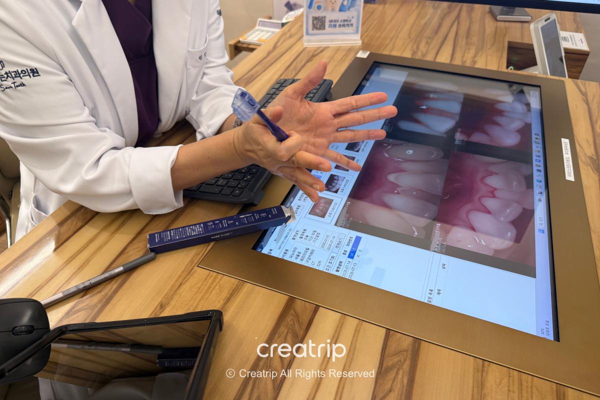 Brushing guidance beside the dental images