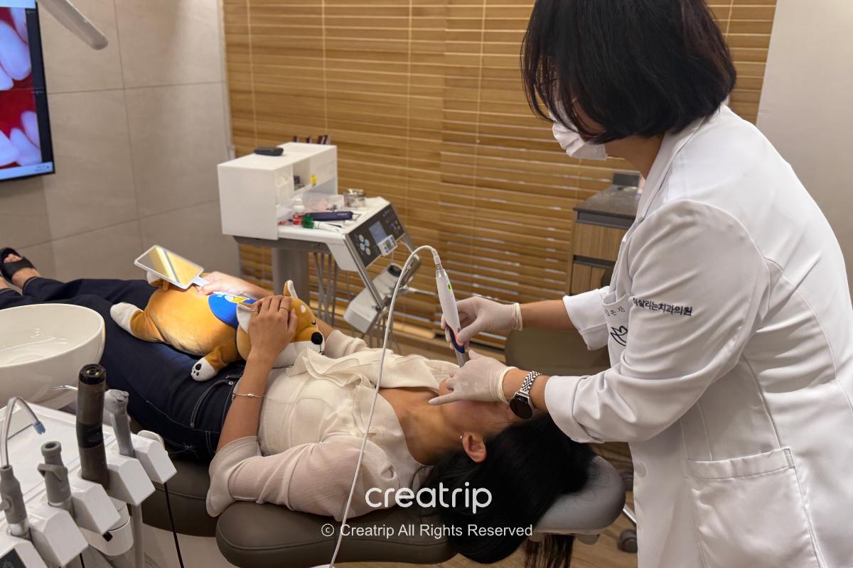 Dental examination in the treatment chair
