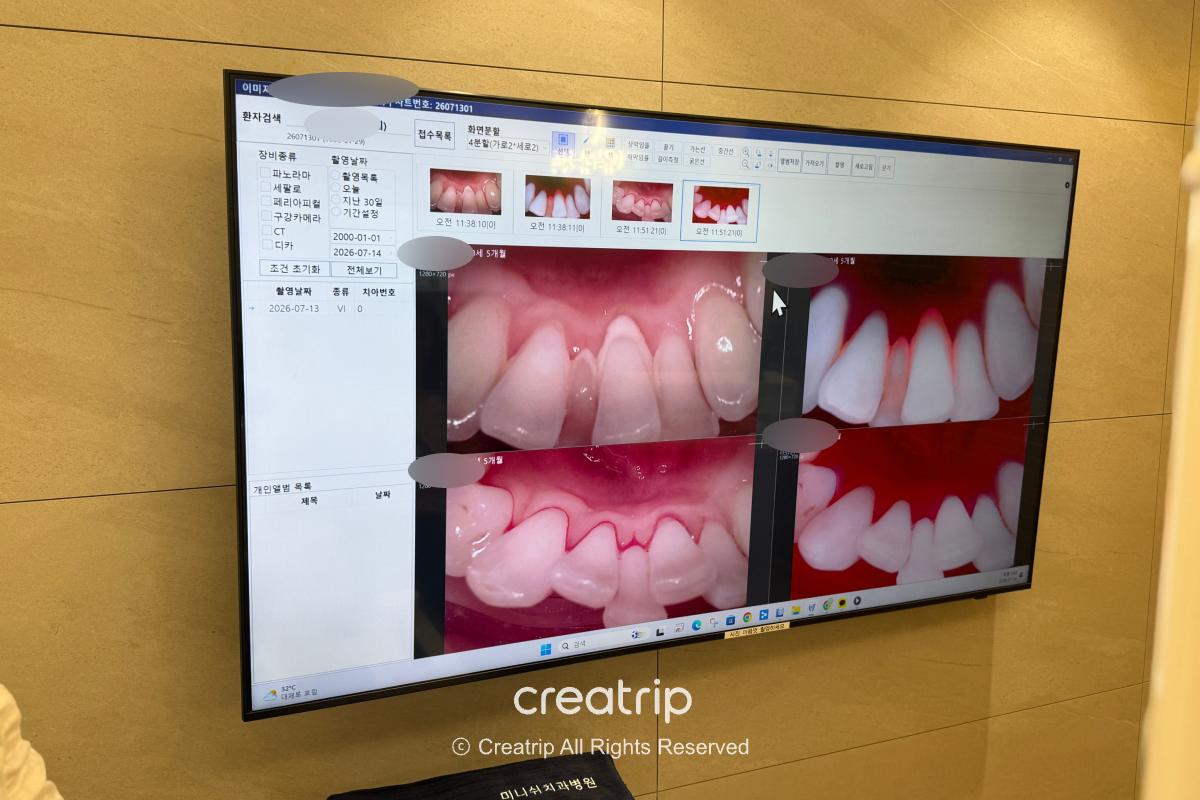 Dental photographs on the consultation screen