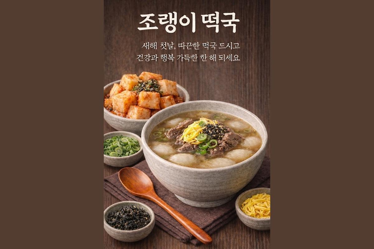 Joraengi tteokguk (rice cake soup) for the New Year