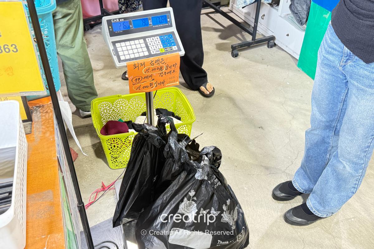 Freedy — Weighing selected clothing on a scale
