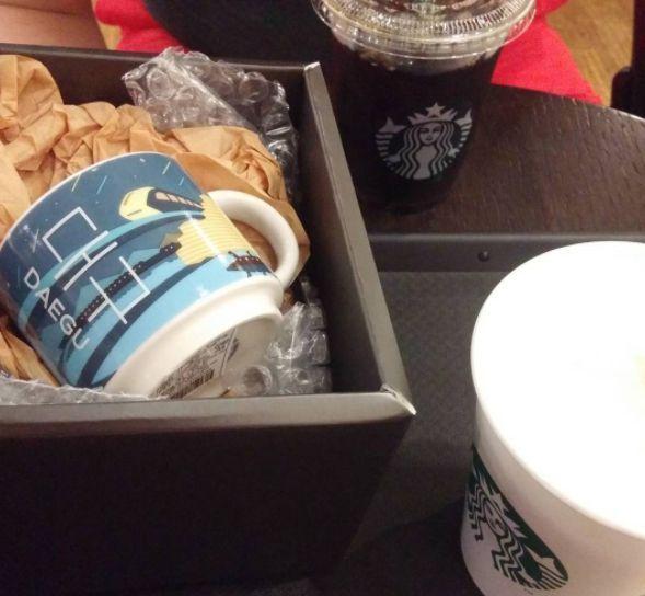 大邱星巴克城市主题水杯展示，附上大邱特色旅游的魅力。