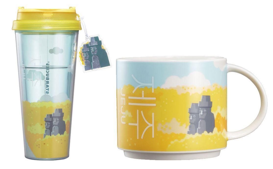 济州岛星巴克油菜花田主题马克杯，黄色设计展现春季花卉的生机盎然。