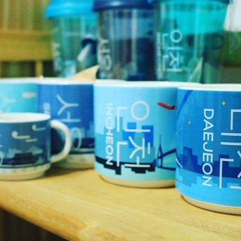 仁川星巴克城市主题杯展示，简约美彻底呈现仁川蓝色海洋魅力。