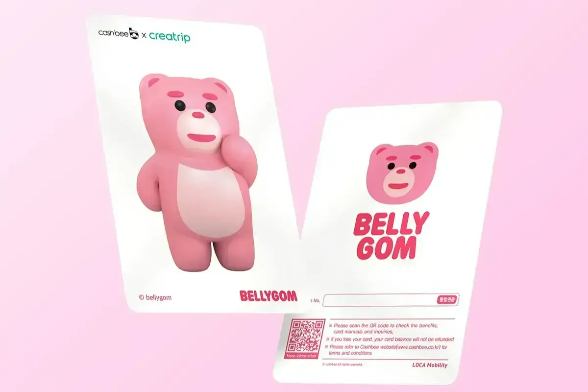 BELLYGOMとのコラボでデザインされた韓国のキャッシュビー交通カード、Creatripブランド版