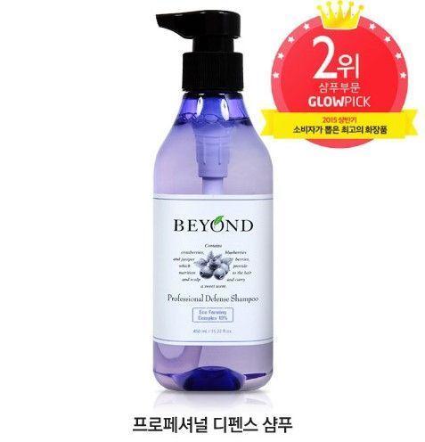 韩国BEYOND 蓝莓果香修护洗发精产品图，适合油性头皮，提供蓬松效果，香味宜人。