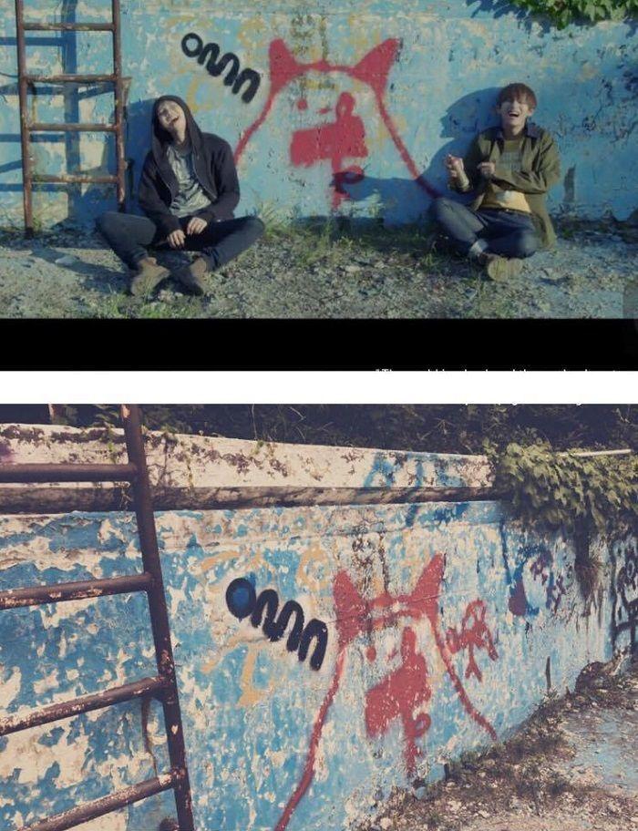 Artistic capture of the colorful graffiti on the walls of the abandoned swimming pool at Seoul National University.