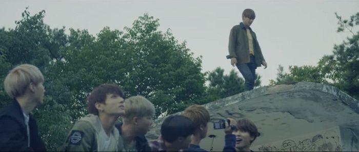 Platform area in the abandoned swimming pool where BTS member V performed during the