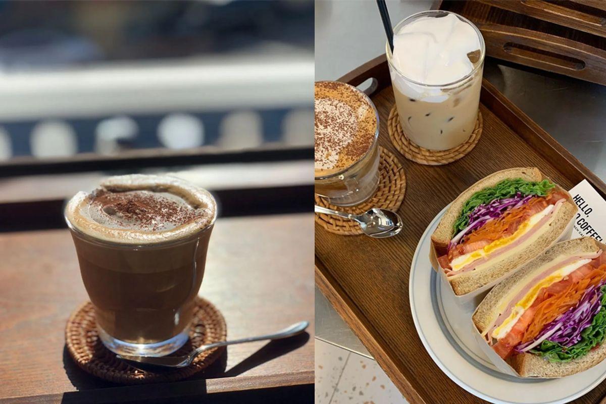 drinks and sandwich at Tago Coffe in Haeundae