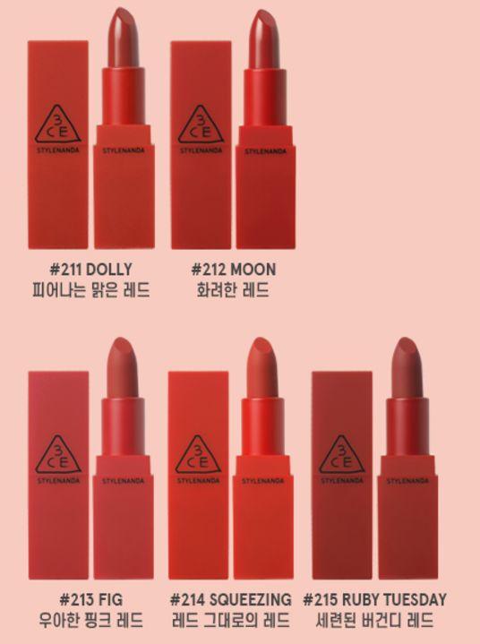 展示3CE品牌logo与口红产品