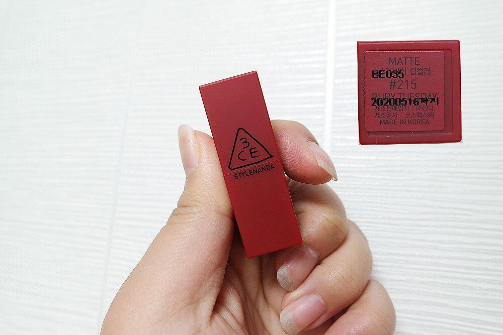 3CE红色系列口红色号212的细节展示