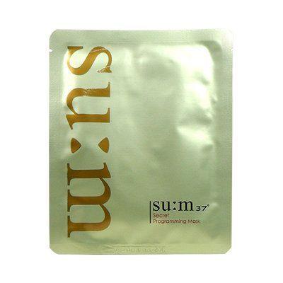 SU:M37 Secret Programming Mask in a gold packet, designed for intensive skin treatment.