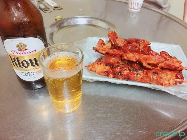 搭配韓式烤肉的 Kloud 啤酒，提升用餐體驗