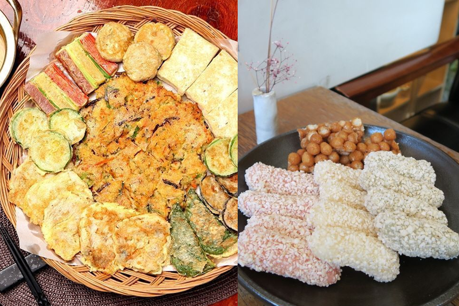韩国中秋节传统料理，包括煎饼和各种韩式糕点。