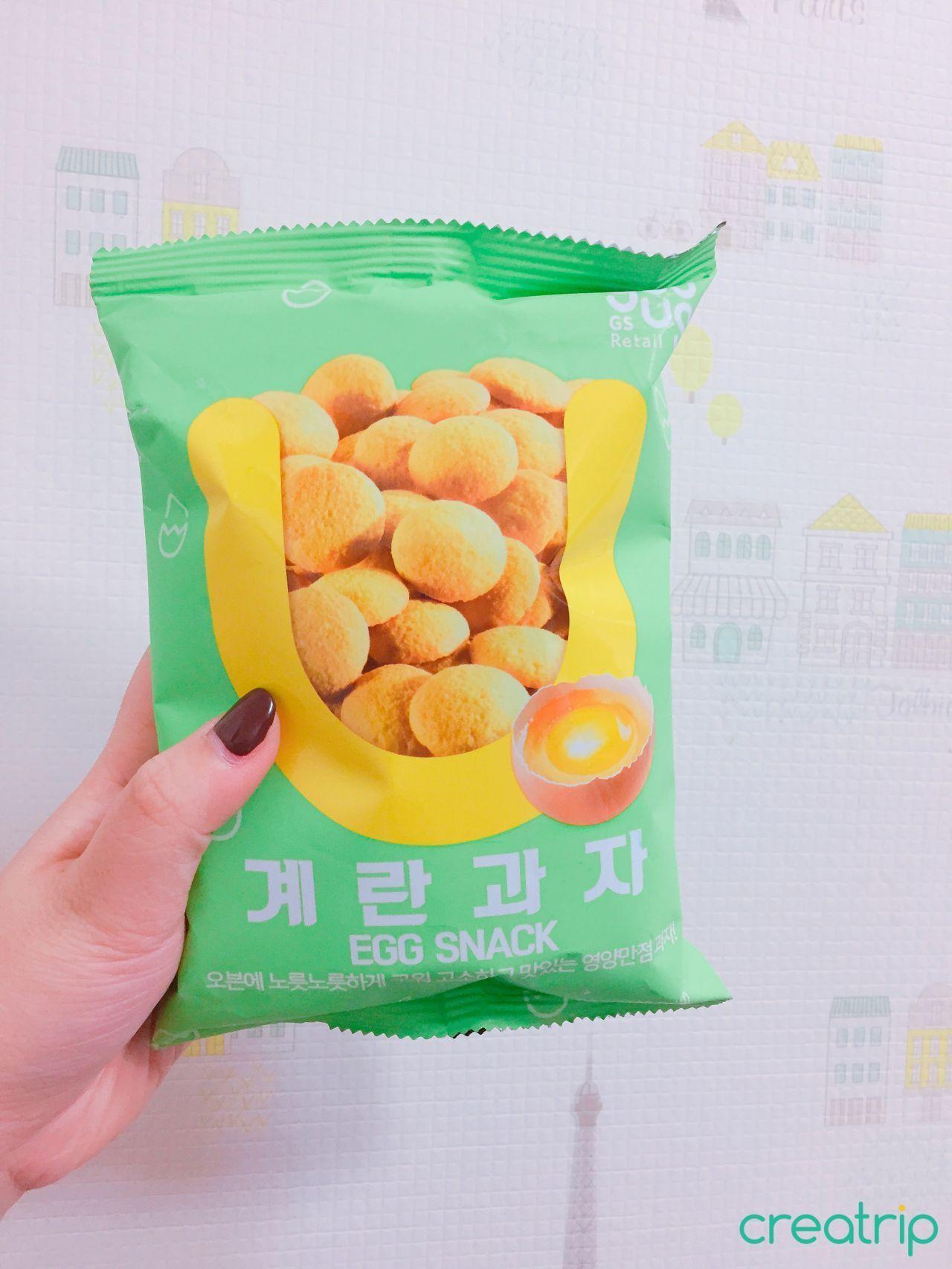 Egg snack package with Korean text '계란과자', promising a simple yet delightful egg-flavored treat.