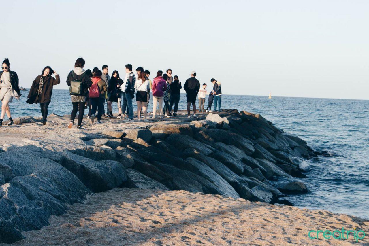註文津港的標誌性拍攝地點，許多遊客在此觀光拍照。