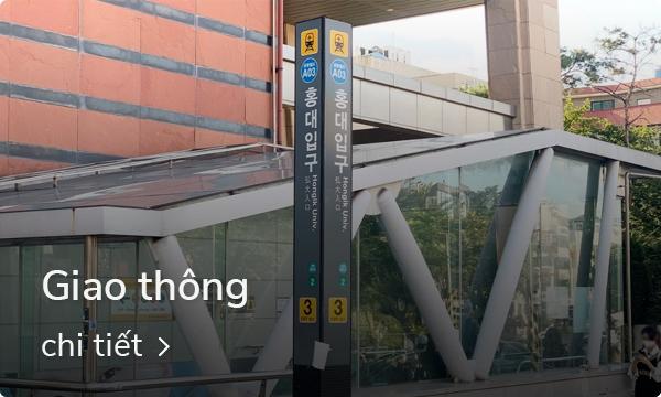 Giao thông tại Yeonnamdong, Seoul với tuyến tàu điện ngầm và xe buýt tiện lợi kết nối khắp thành phố.
