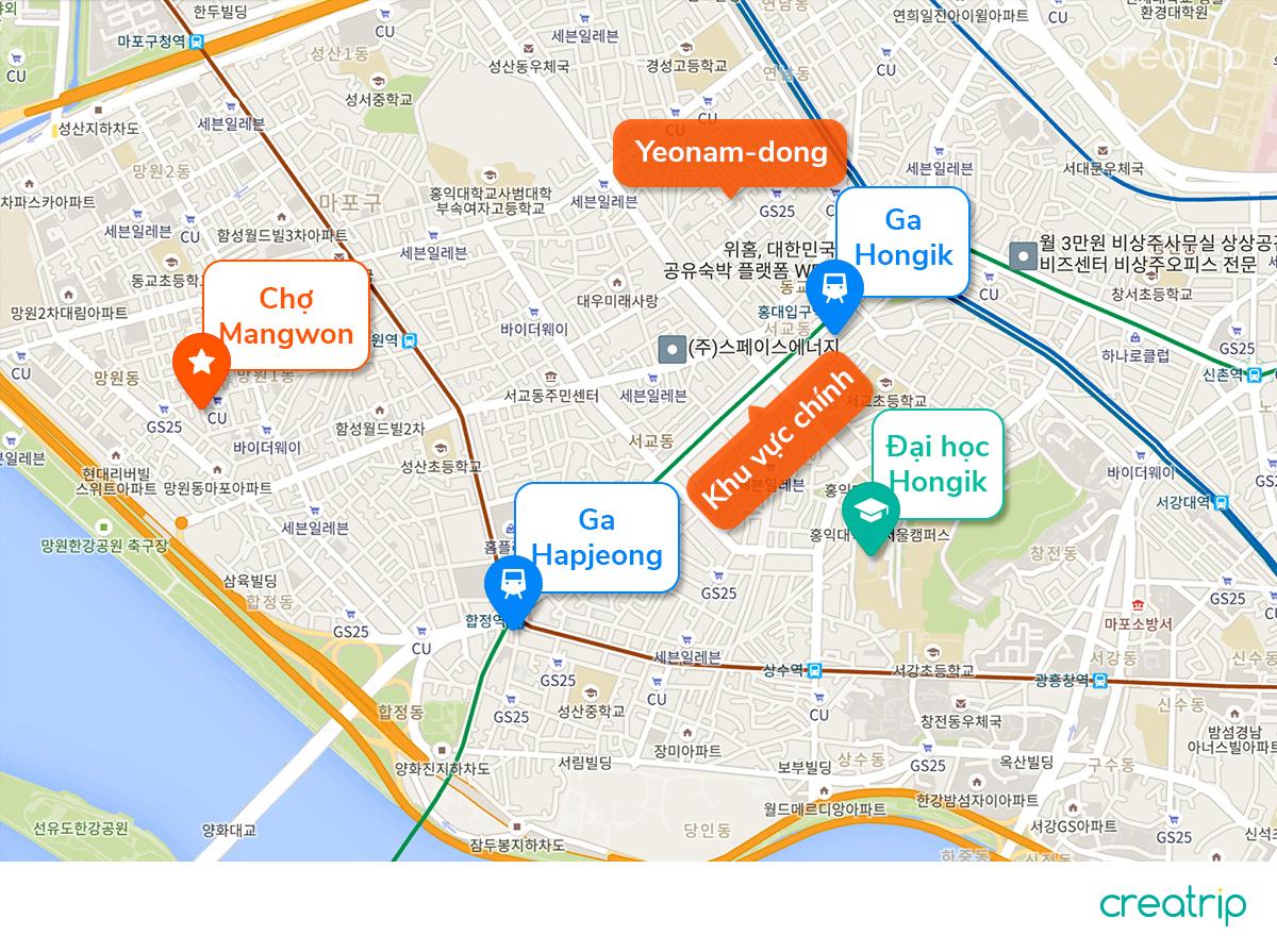 bản đồ YEONNAMDONG seoul, hàn quốc