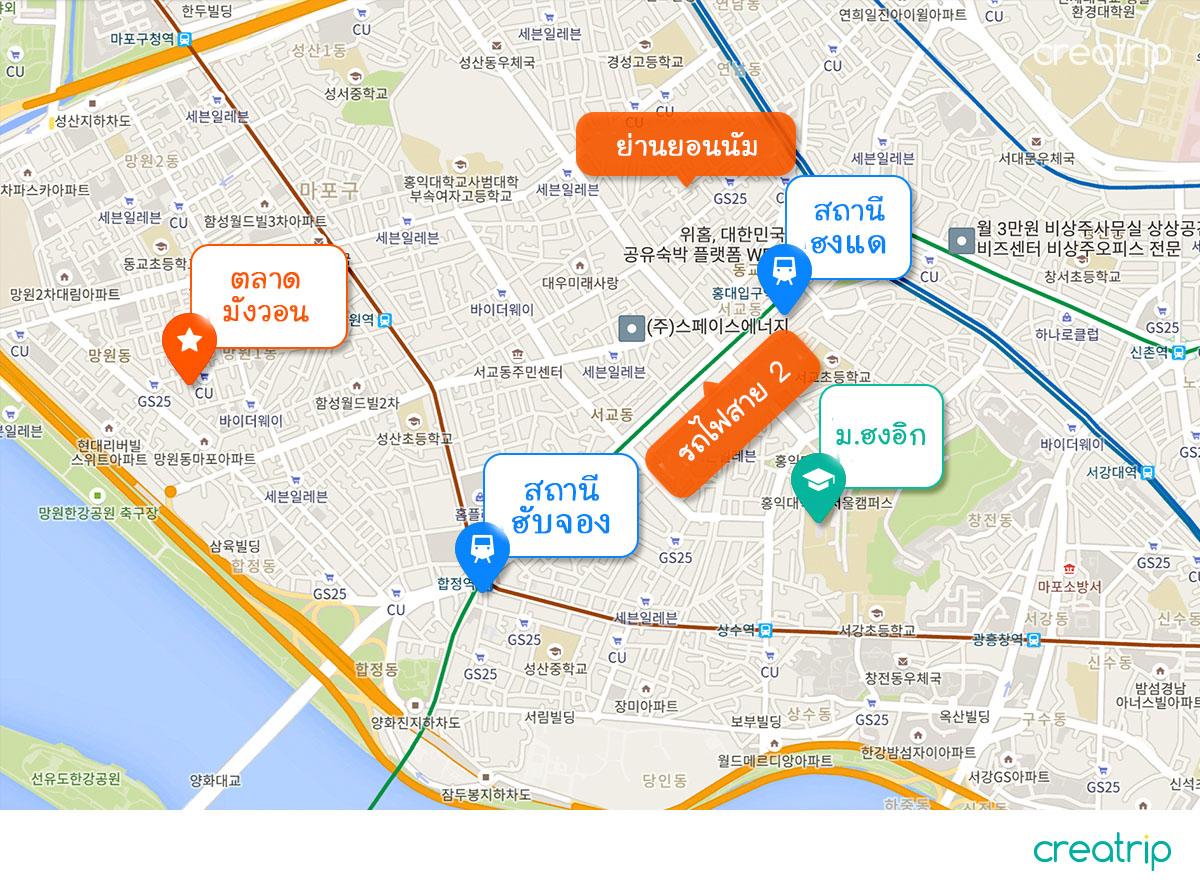 ย่านยอนนัมดง | ที่ตั้ง