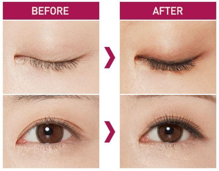 A'pieu卷翘睫毛膏使用效果,卷翘持久不晕染。