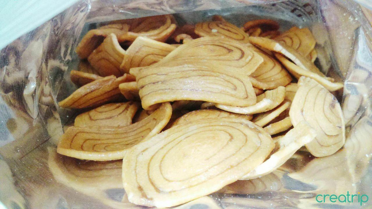 Open bag showing sweet potato biscuits from CU convenience store