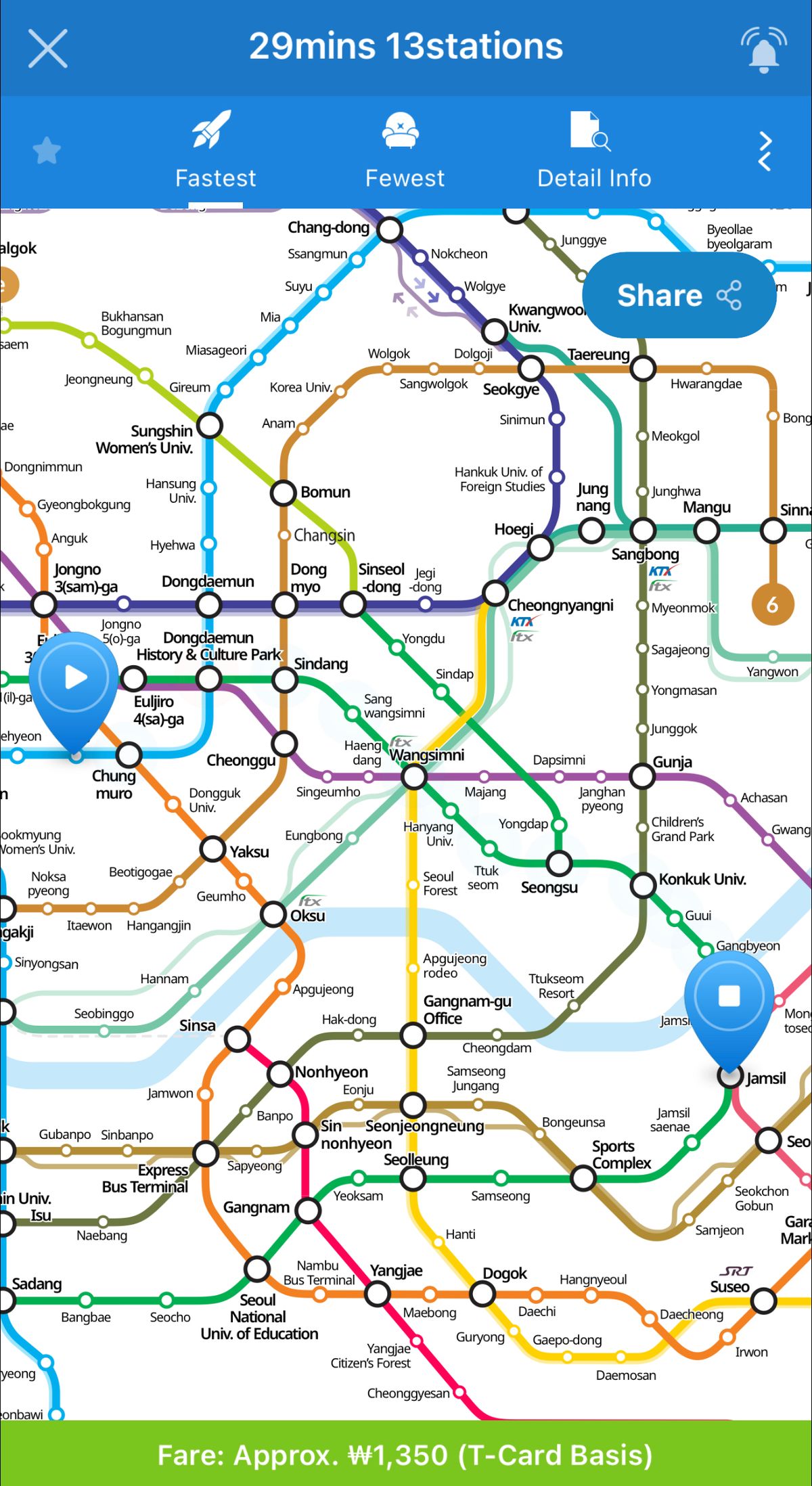 Subway Korea(route navigation)