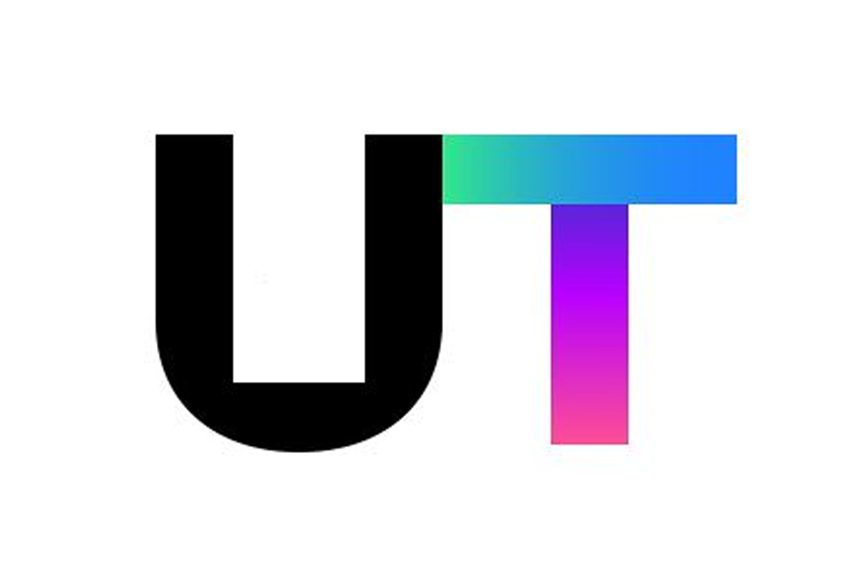 Uber lookalike UT app logo with modern gradient colors, used for taxi services in South Korea.