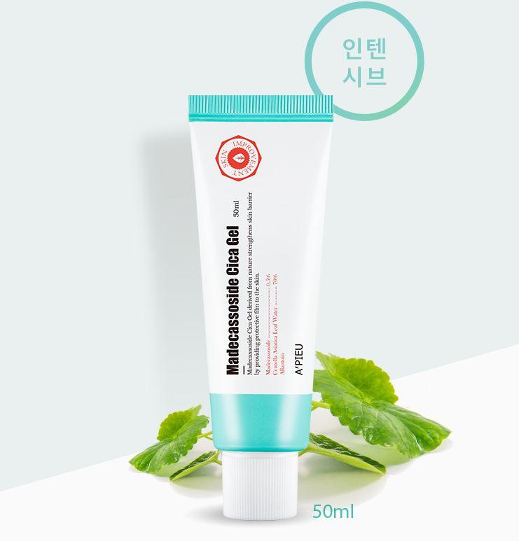 A'PIEU Madecassoside Cica Gel, a gentle and hydrating cream for repaired skin barrier and improved skin texture.