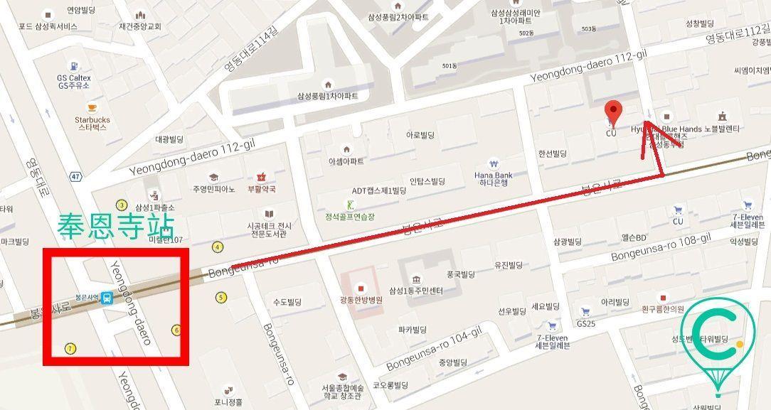 Cafe J Holic地圖，位於江南的知名咖啡廳，由JYJ金在中經營。