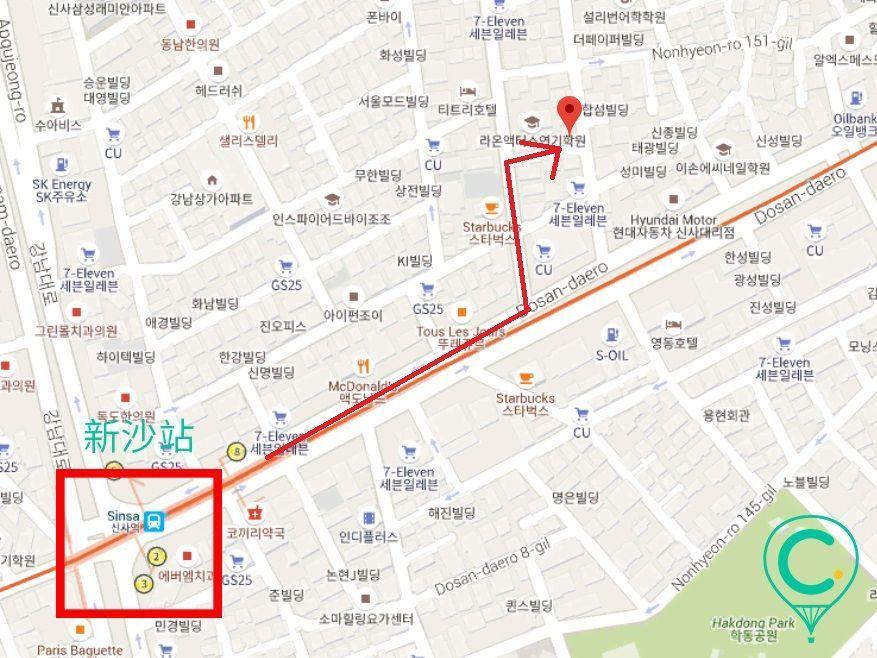 Aori의행방불명地圖，提供林蔭大道店的韓國必吃拉麵，由BigBang勝利所開設。