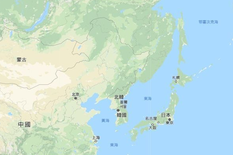 A map highlighting Korea's geographical location in East Asia, illustrating its connectivity to Asian mainland and proximity to the sea.