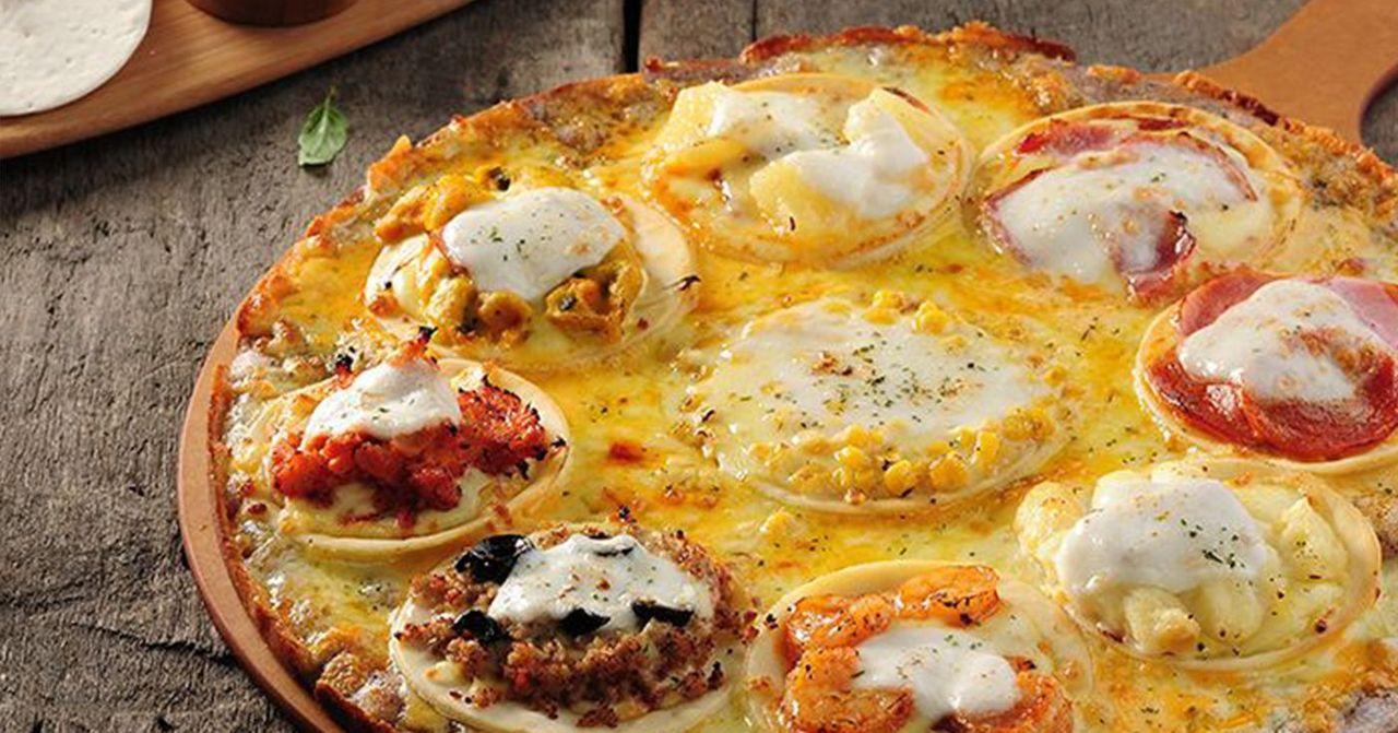 豪華拼盤Pizza，韓國特色的Pizza外賣服務讓您品味多樣化的頂級披薩。