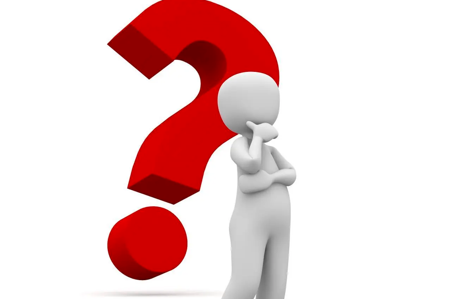 3D figure pondering next travel destination with a large question mark in the background