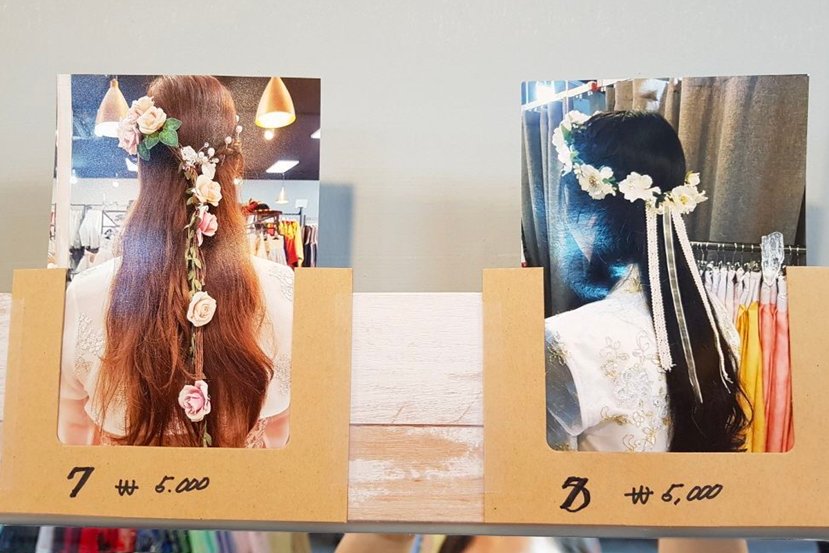 Wide selection of pearl and flower accessories for Hanbok available at InKorea Hanbok.