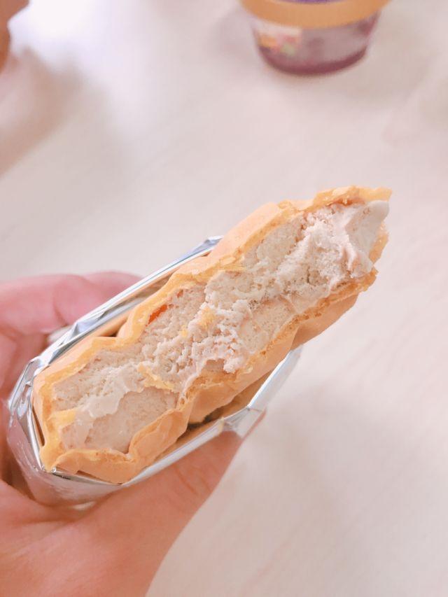 타이완 모나카(棉花糖) 실물 - 대만어로 "GS25韓國Taiwan Monaka牛奶糖冰棒的展示圖"