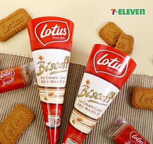 Lotus 빙수 포장 - 대만어로 "7-11韓國Lotus餅乾甜筒的包裝"