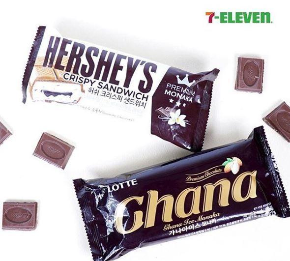 HERSHEY'S 샌드위치 아이스크림 - 대만어로 "7-11韓國Herrsheys三明治冰淇淋和Ghana巧克力冰棒"